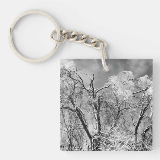 bomen draag winter sleutelhanger (Voorkant)