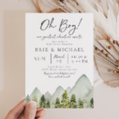 Bomen en bergen Baby shower Kaart