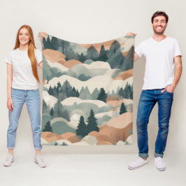 Bomen en bergen Boho Abstract Design Fleece Deken