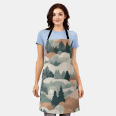 Bomen en bergen Boho Abstract Design Schort (Gedragen)