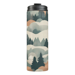 Bomen en bergen Boho Abstract Design Thermosbeker
