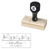 Bomen en bergen ex libris 	rubberstempel (Gestempeld)