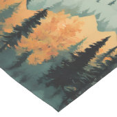 Bomen en bergen groen en Sinaasappel Medium Tafelloper (Hoek)