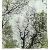 Bomen en bladbladeren Olijf en Seafoam Green Douchegordijn (Voorkant)