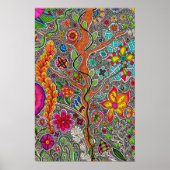 Bomen en bloemen poster (Voorkant)