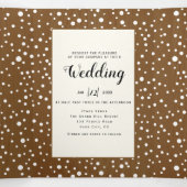 Bomen en lichten rustiek bruin hout winter bruilof drieluik uitnodiging (Binnenkant midden)