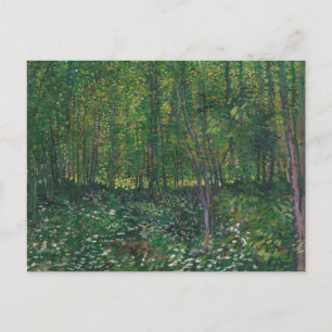 Bomen en ondergroei door Vincent Van Gogh Briefkaart