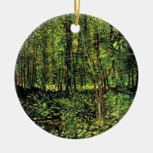Bomen en ondergroei door Vincent van Gogh Keramisch Ornament