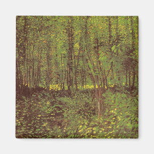 Bomen en ondergroei door Vincent van Gogh Magneet