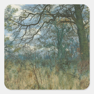 Bomen en ondergroei - William Fraser Garden Vierkante Sticker