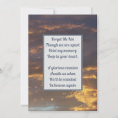 Bomen en roze Paarse Sunset Photo Loving Memory Kaart (Achterkant)