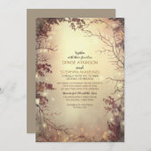 Bomen en String Lights Rustieke bruiloft uitnodigi Kaart (Voorkant / Achterkant)