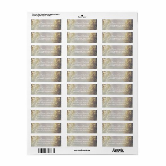Bomen en String Lights Rustieke dromerige bruiloft Etiket (Full Sheet)