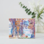 Bomen en water van Childe Hassam Briefkaart (Staand voorkant)