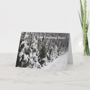 Bomen Gekleed in het Wenskaart van de Sneeuw Bedankkaart