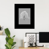 Bomen - gerijpt, zwart-witwandkunst poster (Thuiskantoor)