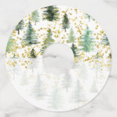 Bomen Glitter Wine Glass Labels (Voorkant)