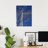 Bomen in blauw poster (Thuiskantoor)