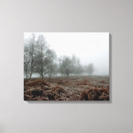 Bomen in de mist canvas afdruk