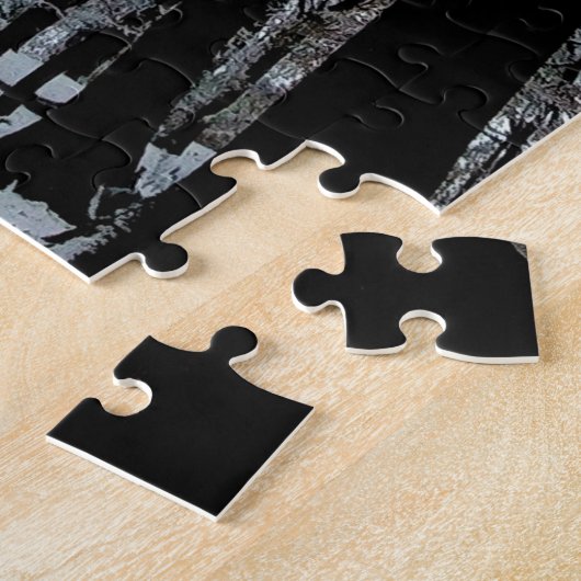 Bomen, in de sneeuw legpuzzel (Zijkant)