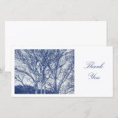 Bomen in de winter - cyanotype-effect - Dank u wel Bedankkaart (Voorkant / Achterkant)