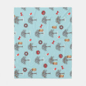 Bomen in de winter en kerstversiering fleece deken (Voorkant)
