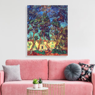 Bomen in de ziekenhuistuin Van Gogh Canvas Afdruk