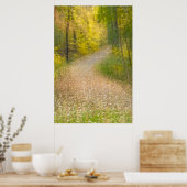 Bomen in herfstkleuren en met leder omgeven Pathwa Poster (Keuken)