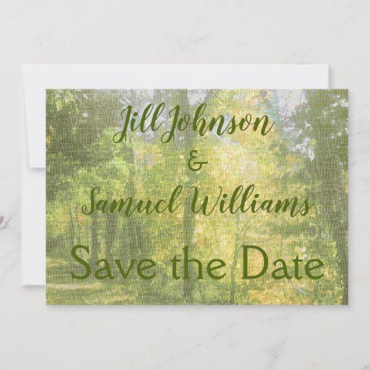 Bomen in het bos save the date (Voorkant)