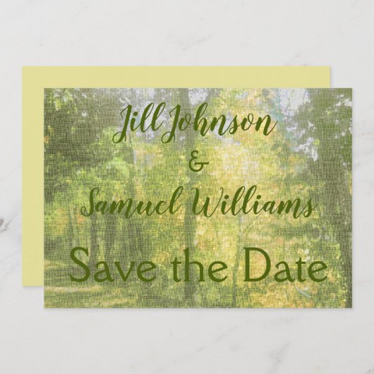 Bomen in het bos save the date (Voorkant / Achterkant)