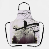 Bomen in mist met een raaf schort (Voorkant)