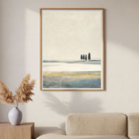 Bomen in open veld Minimaal Abstract Landschap
