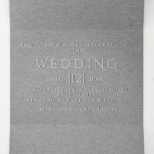 Bomen in reliëf grijs kraftpapier winterbruiloft drieluik uitnodiging (Binnenkant midden)