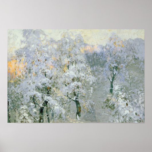 Bomen in Wintry Silver, 1910 Poster (Voorkant)