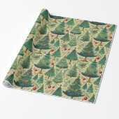 bomen Kerst inpakpapier H1004 (Uitgerold)