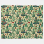  bomen Kerst inpakpapier H1004 Fleece Deken (Voorkant (Horizontaal))