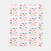 Bomen Kerstbos Moderne Advent Fleece Deken (Voorkant)