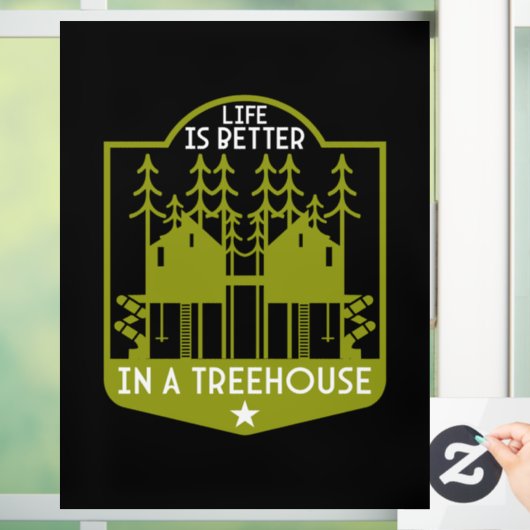 Bomen kleding en decor raamsticker (Huis)