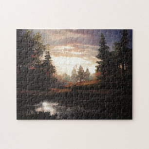 Bomen Landschapswolken Overcast Grass Legpuzzel
