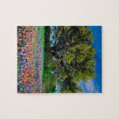 Bomen leven eik onder Texas Bluebonnets Legpuzzel (Horizontaal)
