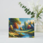 Bomen Meer in Landschap, Briefkaart (Staand voorkant)