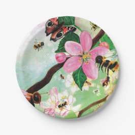 Bomen met bloei voor bijen en andere polinatoren papieren bordje