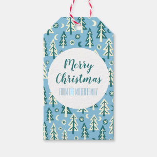 Bomen met bomen Bot Moon Stars Minimale schone DOS Cadeaulabel