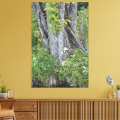 Bomen met grijs en groen canvas afdruk (Insitu (Woonkamer))