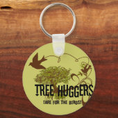 Bomen met struiken voor vogels sleutelhanger (Voorkant)