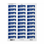 Bomen met witte sneeuw | Wintervakantieadres Etiket (Full Sheet)