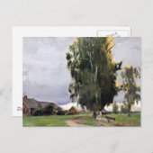 Bomen naast een dorp briefkaart (Voorkant / Achterkant)