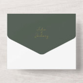 Bomen Natuur Classic/Modern Combo Wedding Invite All In One Uitnodiging (Achterkant)