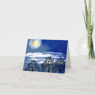 Bomen op de moonlight-briefkaart kaart