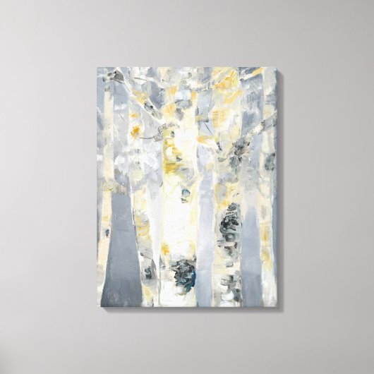 Bomen op grijze achtergrond canvas afdruk (Voorkant)